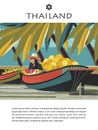 Vector poster Thailand. Fruit vendors.